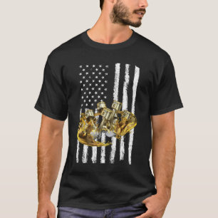 T-shirt Drapeau Américain Piston Muscle Car 3