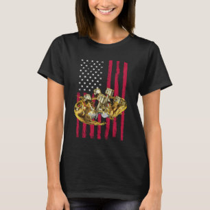 T-shirt Drapeau Américain Piston Muscle Car 4