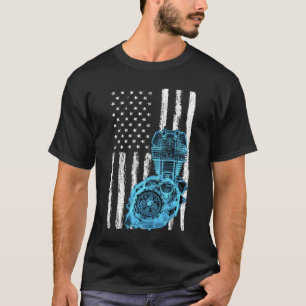T-shirt Drapeau Américain Piston Muscle Car 7