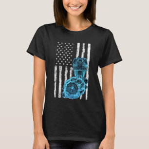 T-shirt Drapeau Américain Piston Muscle Car 7