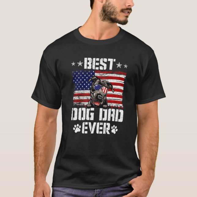 T-shirt Drapeau américain Pitbull 4e O (Devant)