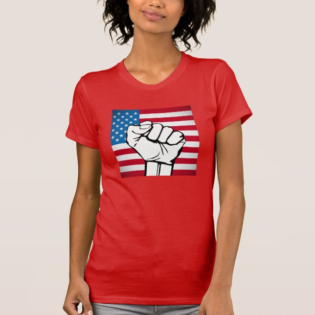 T-shirt Drapeau américain| Poing levant (Devant)