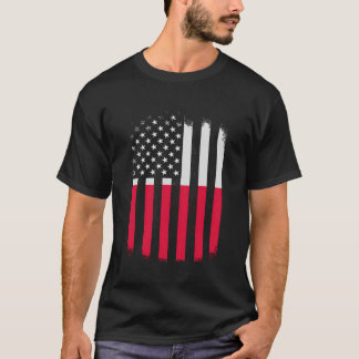 T-shirt Drapeau Américain Polonais Et Américain