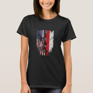T-shirt Drapeau américain polonais pousses USA Pologne