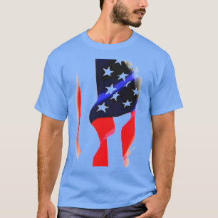 T-shirt Drapeau américain Pop Art Blue