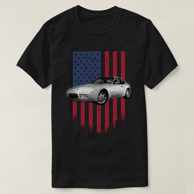 T-shirt drapeau américain porsche 944 (Design devant)