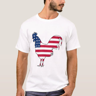 T-shirt Drapeau américain poule coq poule Sticker