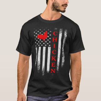 T-shirt Drapeau américain Poulet Drôle Drôle Drôle Rooster