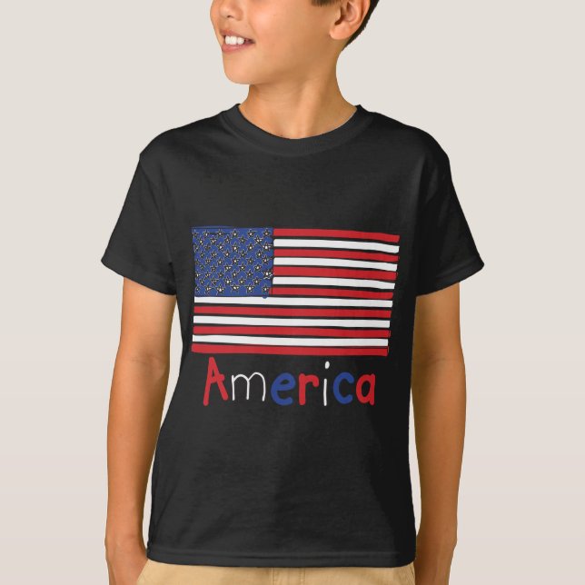 T-shirt Drapeau américain pour enfants (Devant)