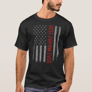 T-shirt Drapeau américain pour Fête des pères Best Papa