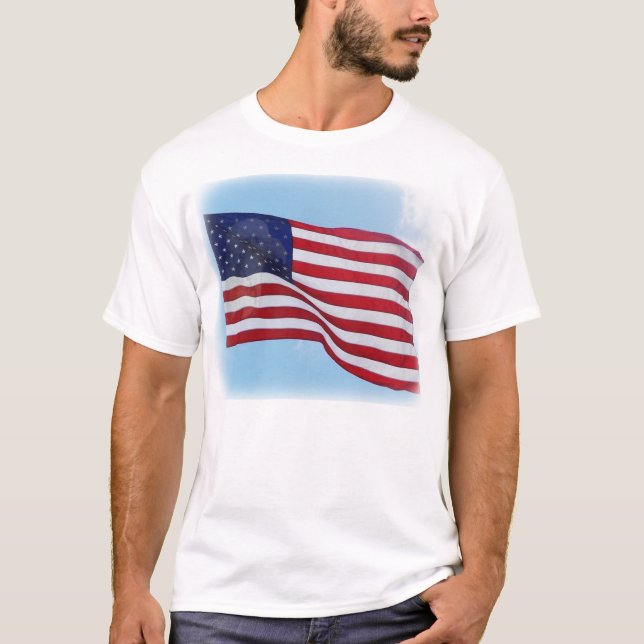 T-shirt Drapeau américain pour hommes (Devant)