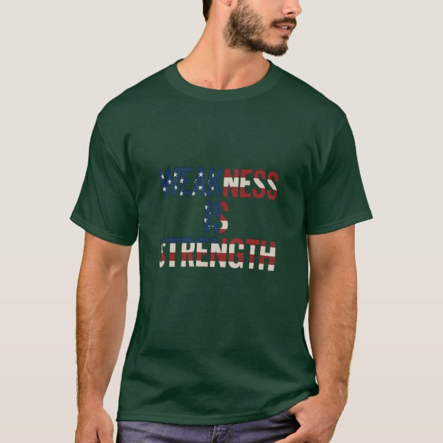 T-shirt Drapeau américain pour hommes "Faiblesse e (Devant)