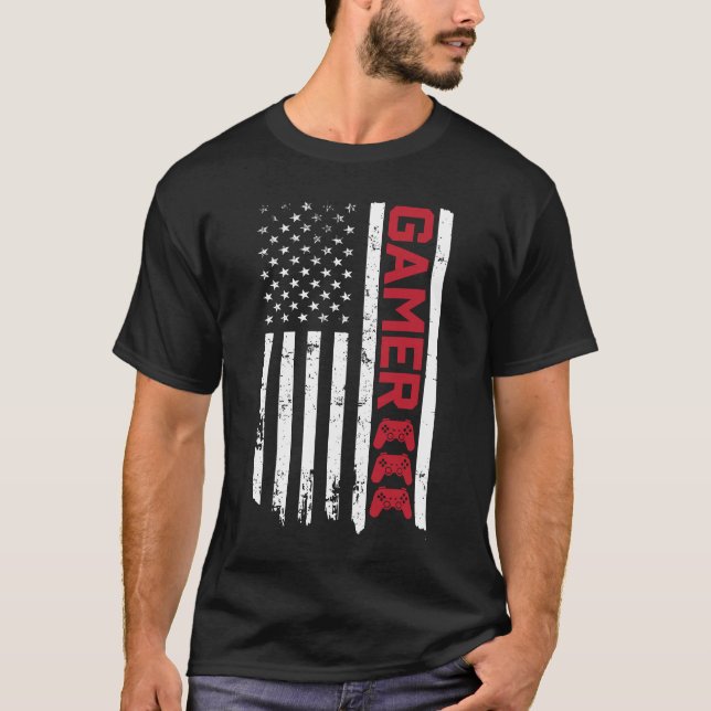 T-shirt Drapeau américain pour joueurs (Devant)