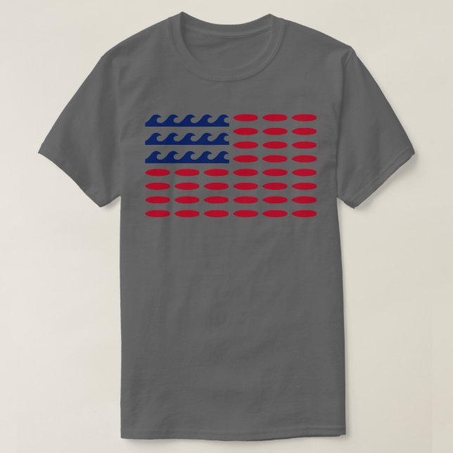 T-shirt Drapeau Américain Pour Les Amateurs De Surf (Design devant)