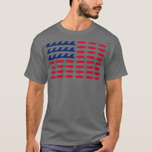 T-shirt Drapeau Américain Pour Les Amateurs De Surf