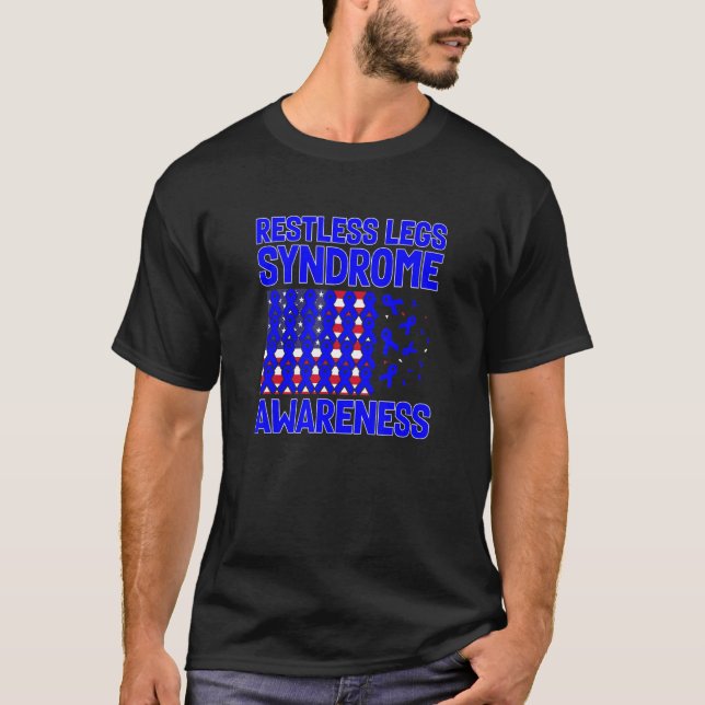 T-shirt drapeau américain pour rubans bleus jambes agitées (Devant)