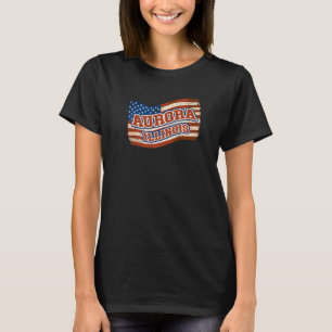 T-shirt Drapeau américain Premium Aurora City Illinois