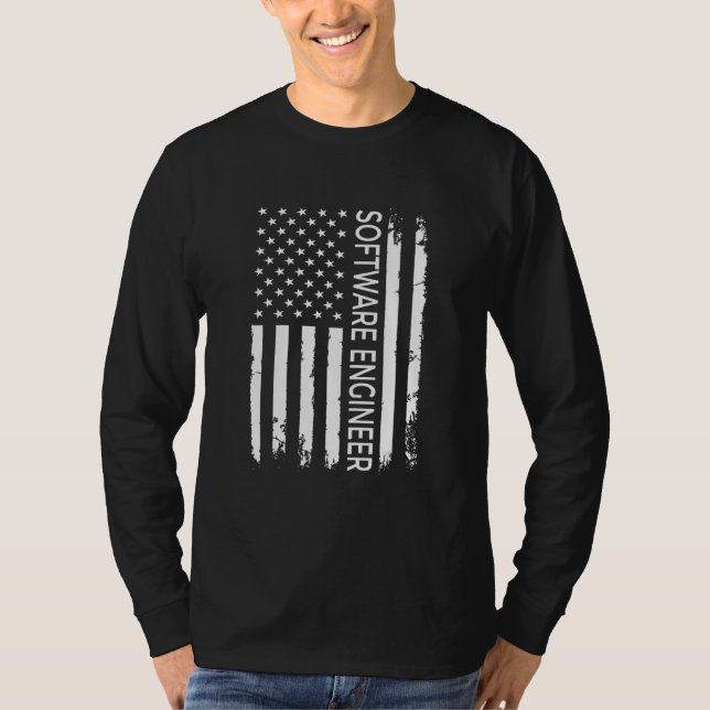 T-shirt Drapeau américain Programmeur Expert en programmat (Devant)