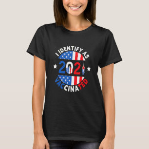 T-shirt Drapeau Américain Que J'Identifie Comme Vacciné 4 