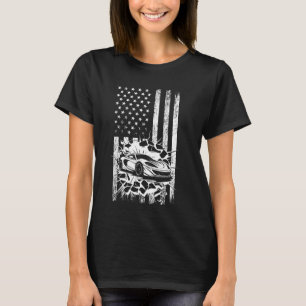 T-shirt Drapeau américain Racer voiture Racer US Drapeau P