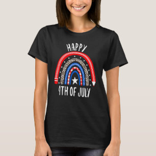 T-shirt Drapeau américain Rainbow Happy 4 juillet États-Un
