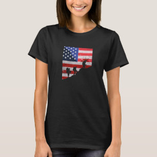 T-shirt Drapeau américain Randonnée Usa Mountain Trekking 