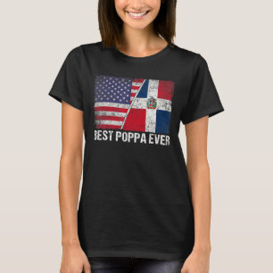 T-shirt Drapeau américain République Dominicaine Drapeau B