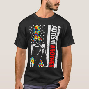 T-shirt Drapeau américain rétro Autisme Brother Sensibilis