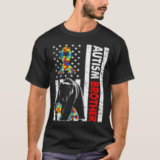T-shirt Drapeau américain rétro Autisme Brother Sensibilis