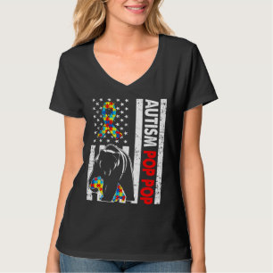 T-shirt Drapeau américain rétro Autisme Pop Pop Sensibilis