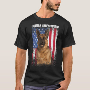 T-shirt Drapeau américain rétro Berger allemand père pour