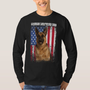T-shirt Drapeau américain rétro Berger allemand père pour