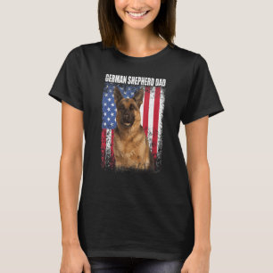 T-shirt Drapeau américain rétro Berger allemand père pour