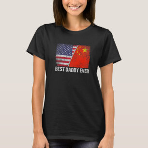 T-shirt Drapeau américain rétro Chine Drapeau meilleur pap
