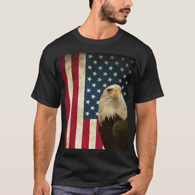 T-shirt Drapeau américain rétro Eagle USA Unisex (Devant)