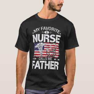 T-shirt Drapeau américain rétro Ma infirmière préférée m'a