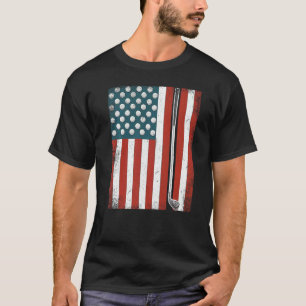 T-shirt Drapeau Américain Rétro Usa Golf Pour Golfer