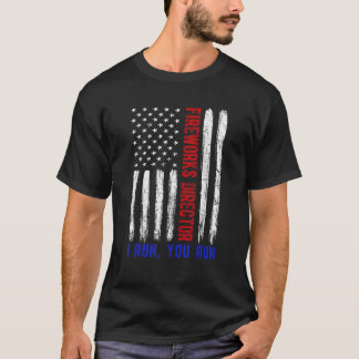 T-shirt Drapeau américain rétro Vintage 4 juillet feux d'a
