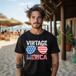 T-shirt Drapeau américain rétro vintage du 4 juillet Meric