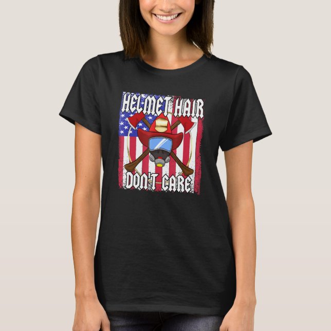 T-shirt Drapeau américain rétrograde Pompier retraité Fier (Devant)