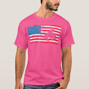 T-shirt Drapeau américain Rodeo Bronc Horse équitation Cow