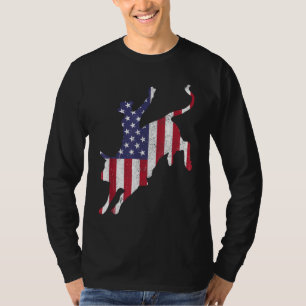 T-shirt Drapeau américain Rodeo Bull Riding Taureau patrio