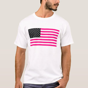 T-shirt drapeau américain rose