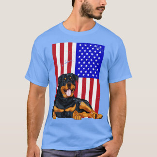 T-shirt Drapeau américain Rottweiler