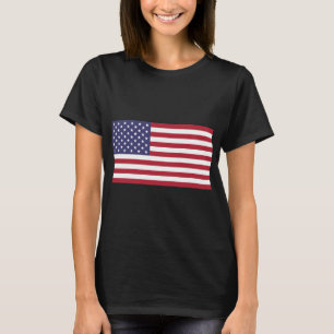 T-shirt Drapeau américain rouge bleu patriotique noir t-sh