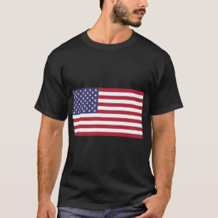 T-shirt Drapeau américain rouge bleu patriotique noir t-sh