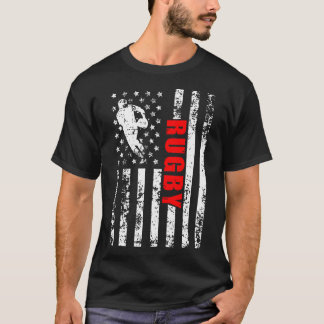 T-shirt Drapeau américain Rugby Patriotique