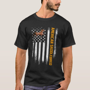 T-shirt Drapeau américain Saddlebred Horse