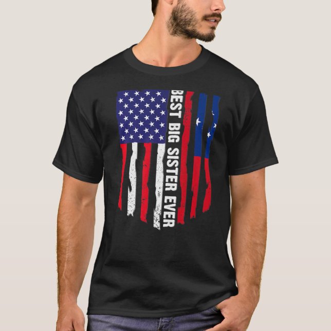 T-shirt Drapeau Américain & Samoa Drapeau Meilleure Grande (Devant)
