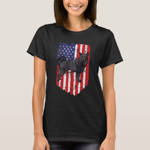 T-shirt Drapeau Américain Schipperke 4 Juillet Etats-Unis